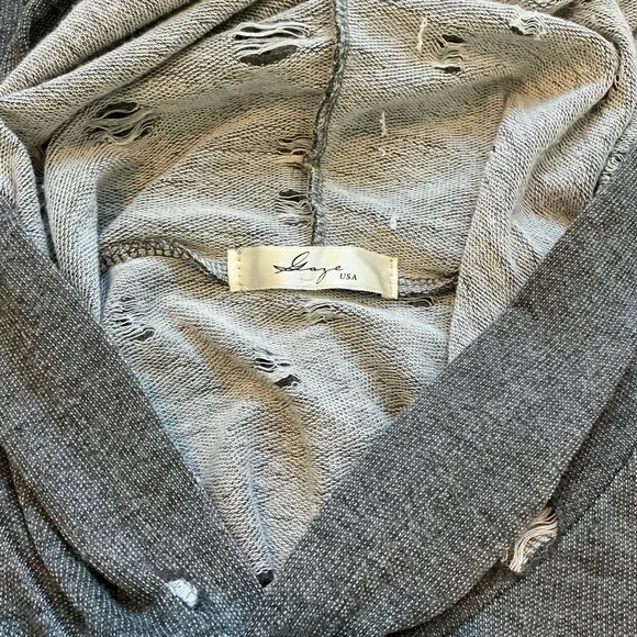 GAZE -Ripped Distressed Hoodie - Picture 6 of 9